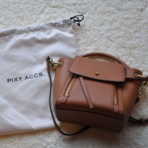 PIXY ACCS. Brown Leather Satchel